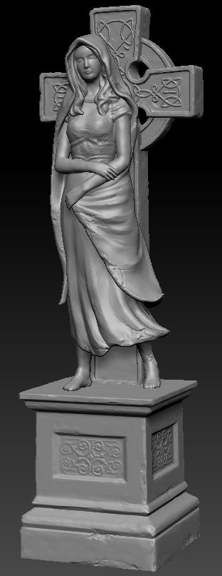 cemetery statue zbrush render